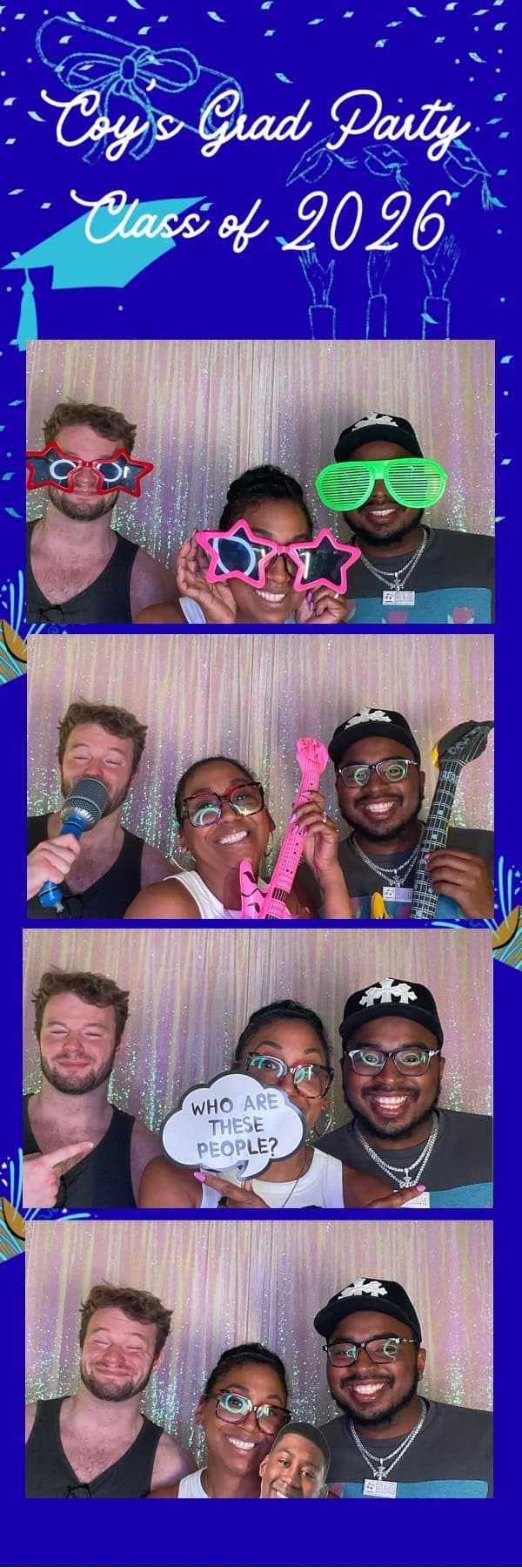 A graduation photo strip printed at the booth