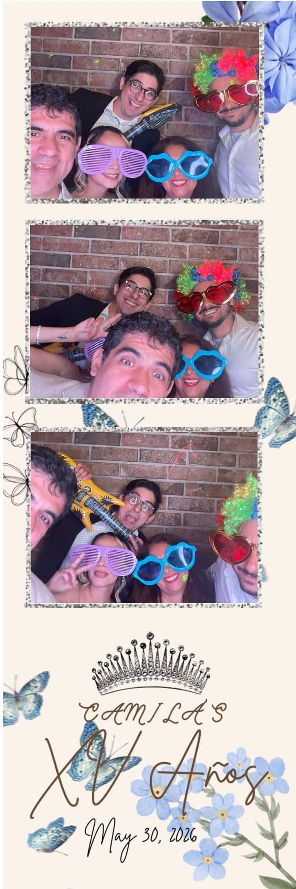 A custom quinceañera photo strip