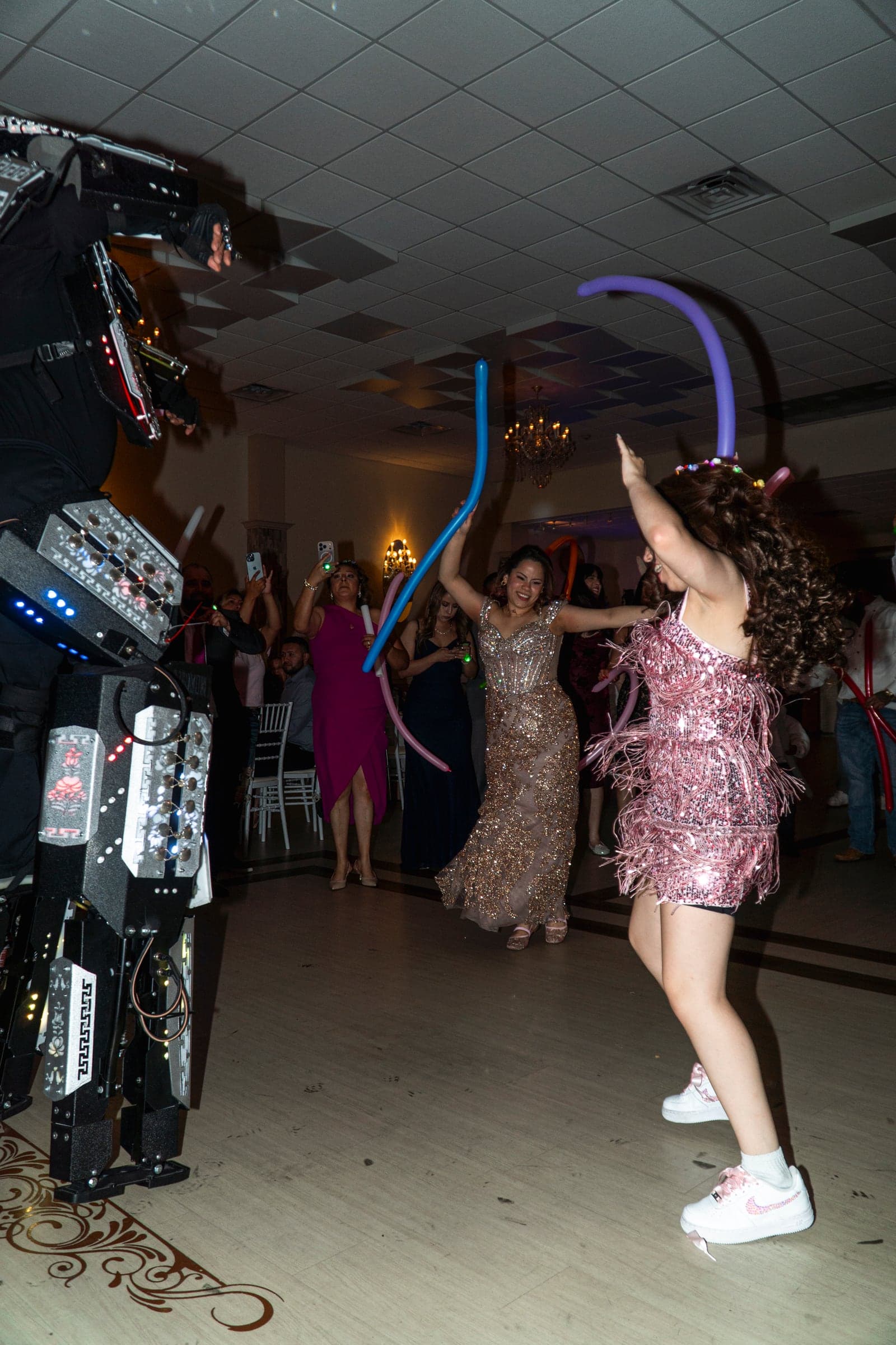 Dancing under the lights as the party gets going