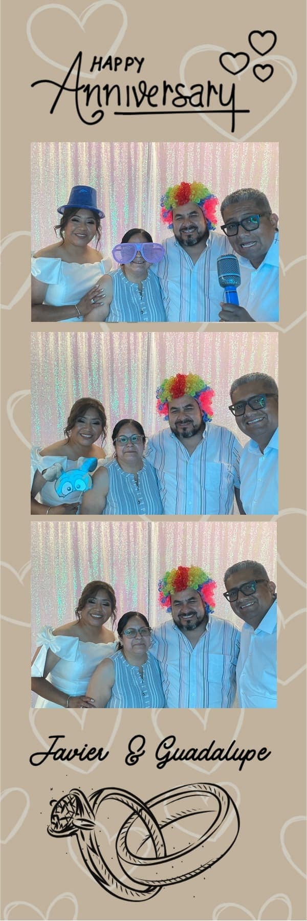 An anniversary photo strip from the booth