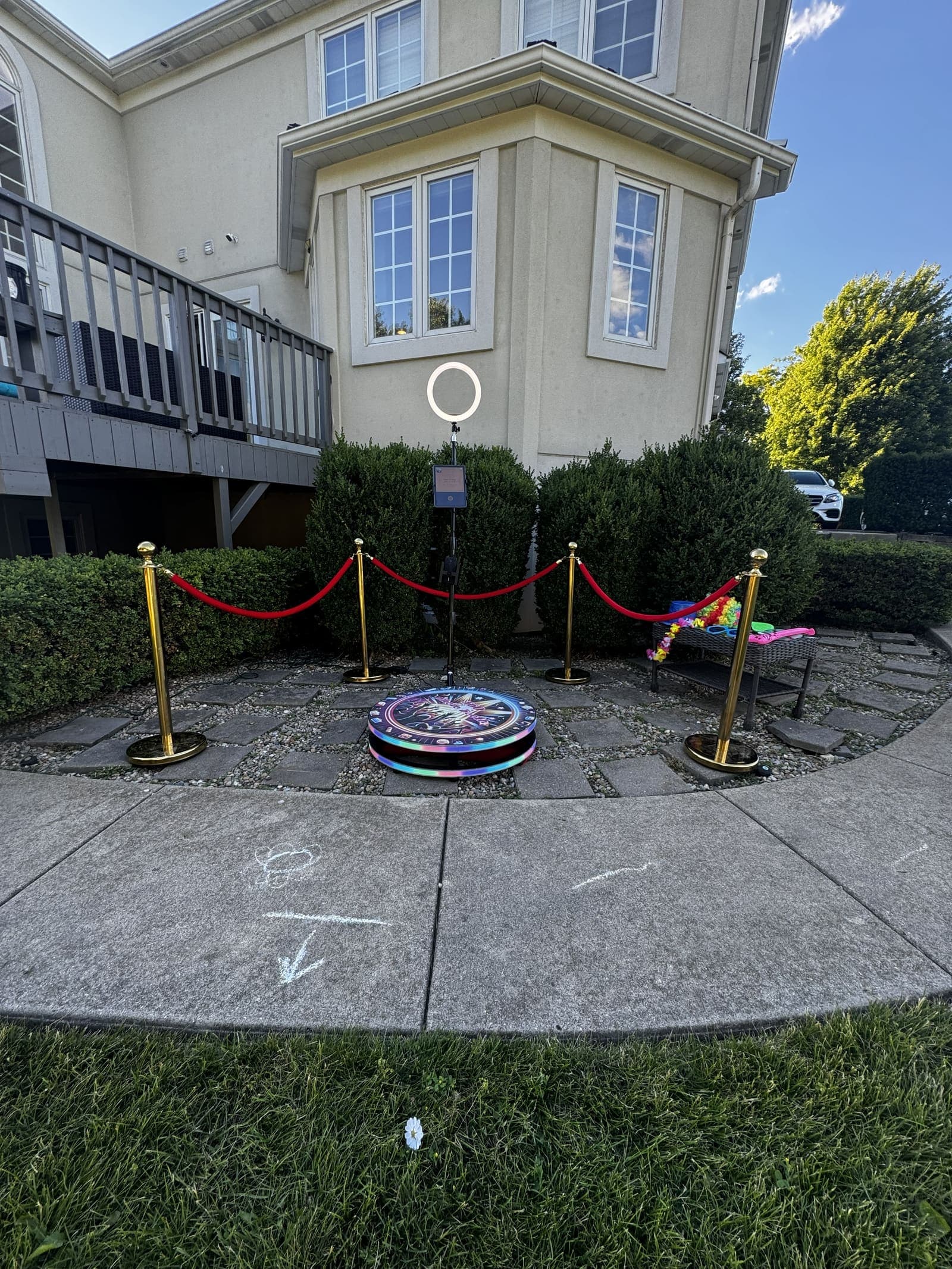 The 360 photo booth set up and ready at a Chicagoland event