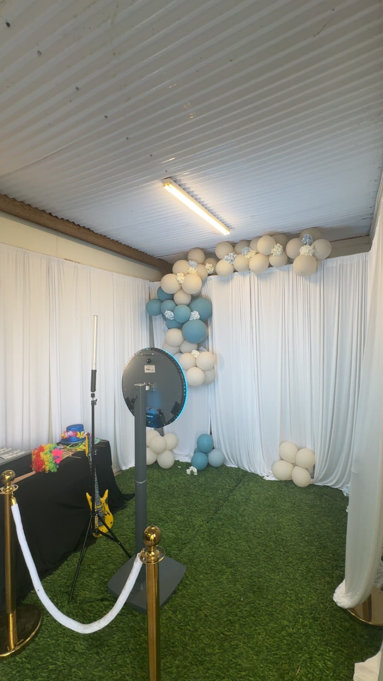 A Booths & Beyond photo booth set up at a Chicagoland event